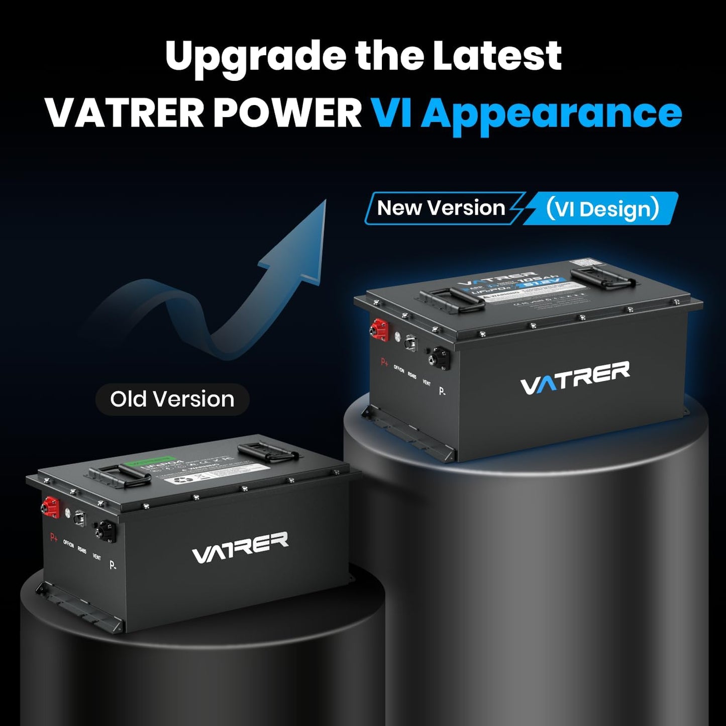 VATRER POWER 48V 105Ah LiFePO4 Golf Cart Battery with Smart 200A BMS & App