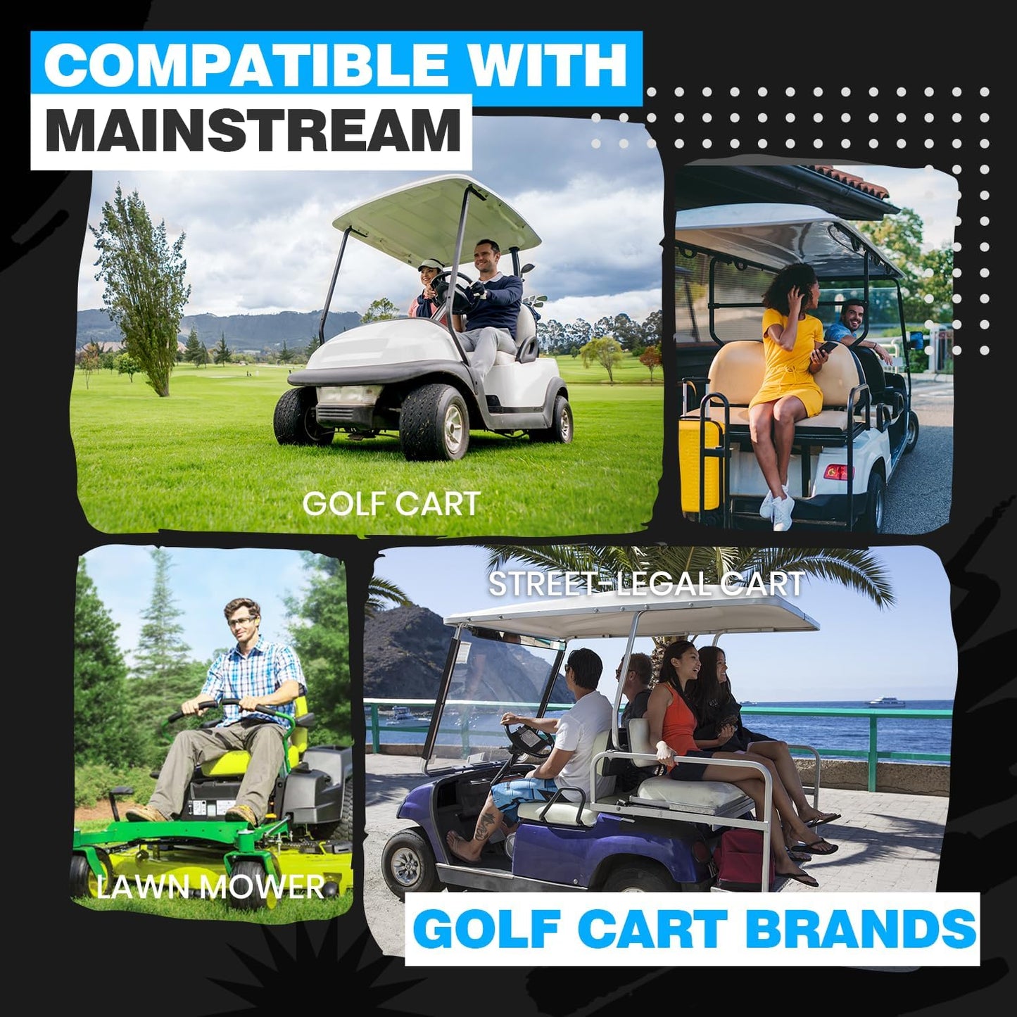 Vatrer Power 48v 150ah Lithium Golf Cart Battery, Built-In Smart 200a Bms, With Touch Monitor & Mobile App, 4000+ Cycles Rechargeable Lifepo4 Battery, Max 10.24kw Power Output, Perfect For Golf Carts - 48v (51.2v) 150ah