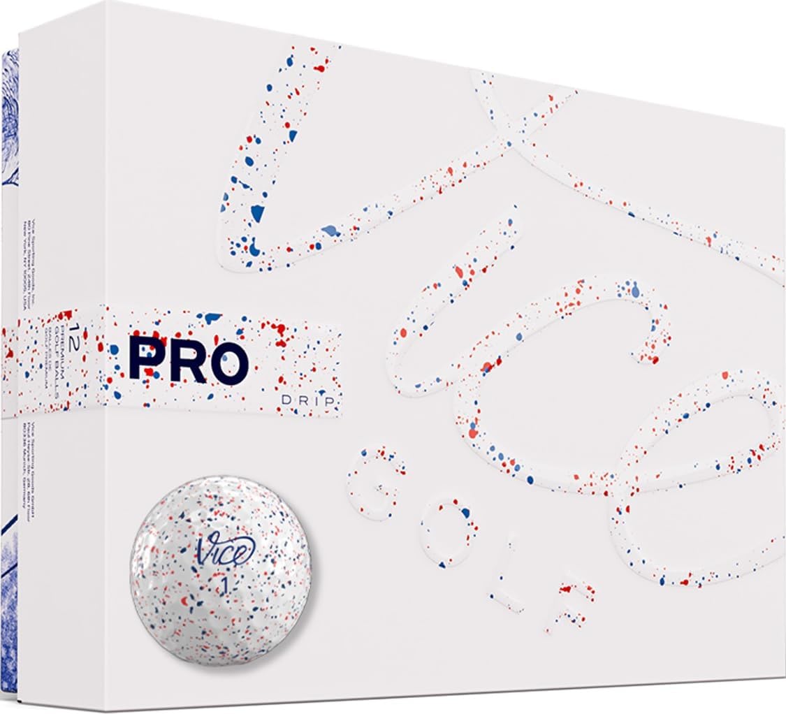 Vice Pro Golf Balls - Red/blue Drip