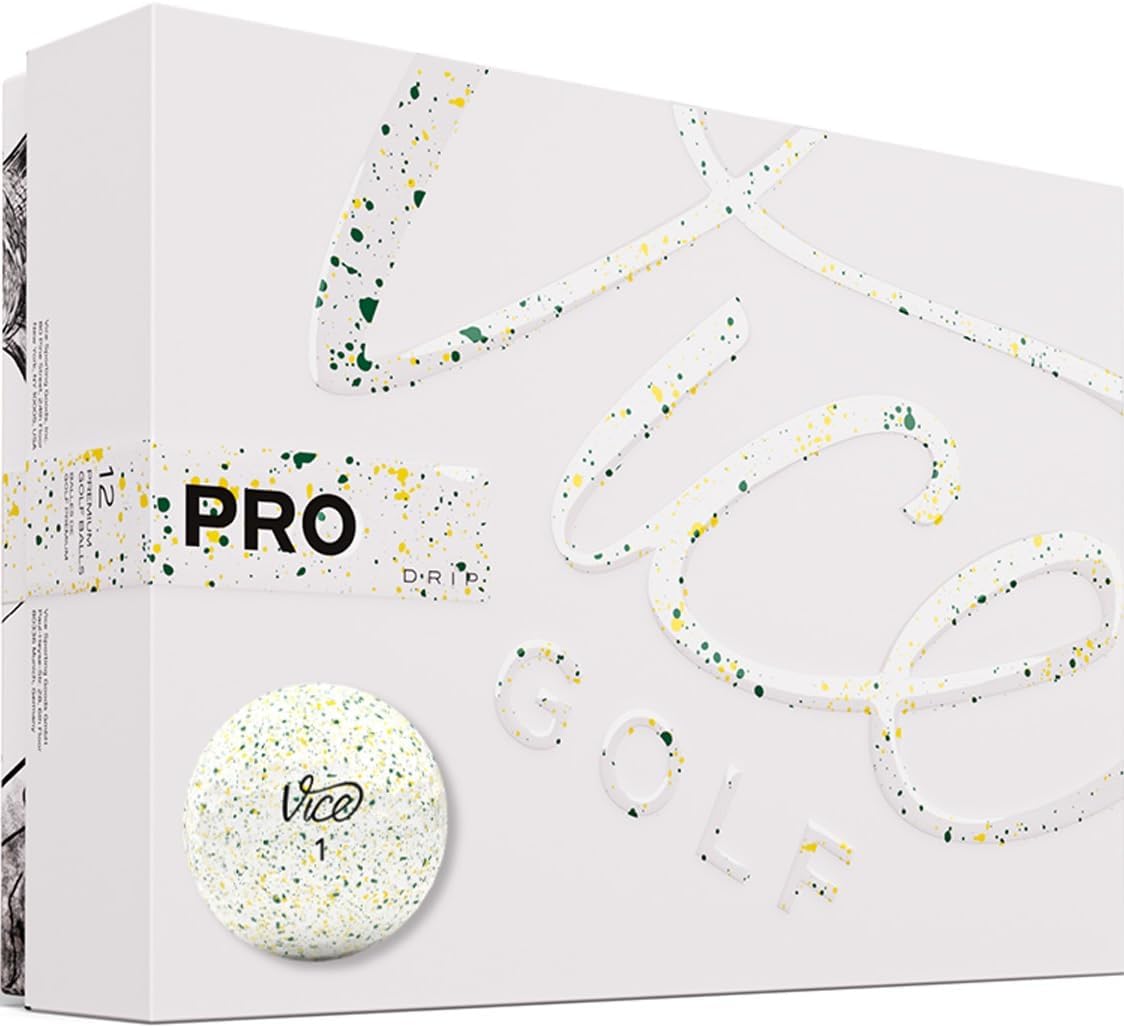 Vice Pro Golf Balls - Dark Green/yellow Drip
