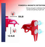 Woho Magnetic Cigar Holder For Golf Cart, Aluminum Alloy Golf Cigar Holder With Fork Hold Cigar In The Grass, Golf Cart Accessories With Dual Opening Carabiner For 30-60 Rings, Gift For Men/golfer - Red