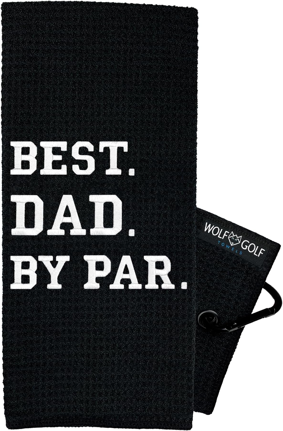 Wolf Golf Towels - Best Grandpa By Par Golf Towel - Golf Accessories For Men - Golf Gifts For Men - Embroidered Funny Golf Towel - Best Dad By Par - Black
