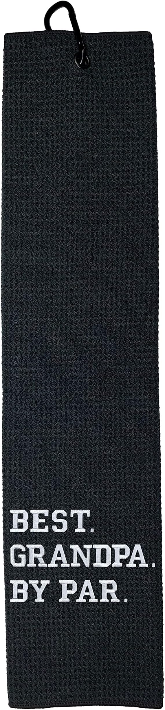 Wolf Golf Towels - Best Grandpa By Par Golf Towel - Golf Accessories For Men - Golf Gifts For Men - Embroidered Funny Golf Towel - Best Grandpa By Par - Black