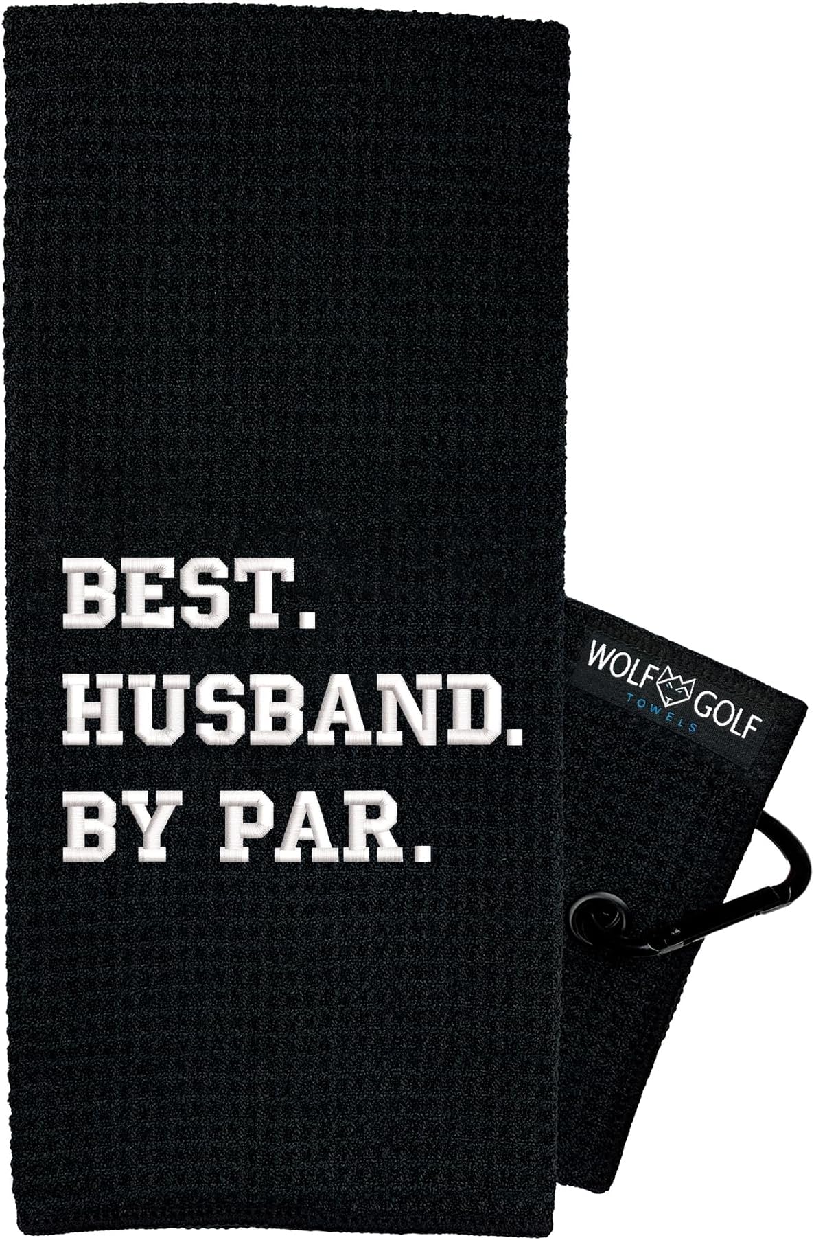 Wolf Golf Towels - Best Grandpa By Par Golf Towel - Golf Accessories For Men - Golf Gifts For Men - Embroidered Funny Golf Towel - Best Husband By Par