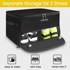 Yorepek 2 Layer Golf Trunk Organizer, Golf Gifts For Men With Separate Ventilated Compartment For 2 Pair Shoes, Waterproof Car Trunk Locker For Balls, Tees, Clothes, Gloves, Gifts For Golfers - Standard-Black