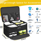 Yorepek 2 Layer Golf Trunk Organizer, Golf Gifts For Men With Separate Ventilated Compartment For 2 Pair Shoes, Waterproof Car Trunk Locker For Balls, Tees, Clothes, Gloves, Gifts For Golfers - Standard-Black