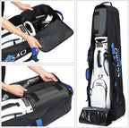 Zeemo Golf Travel Bag, Full-Open Protective & Wheeled Airline-Approved Case For Clubs, Cart&standbag, Soft-Sided Waterproof Cover Made Of Heavy Duty Oxford - Black