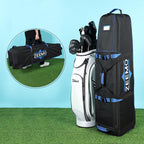 Zeemo Golf Travel Bag, Full-Open Protective & Wheeled Airline-Approved Case For Clubs, Cart&standbag, Soft-Sided Waterproof Cover Made Of Heavy Duty Oxford - Black