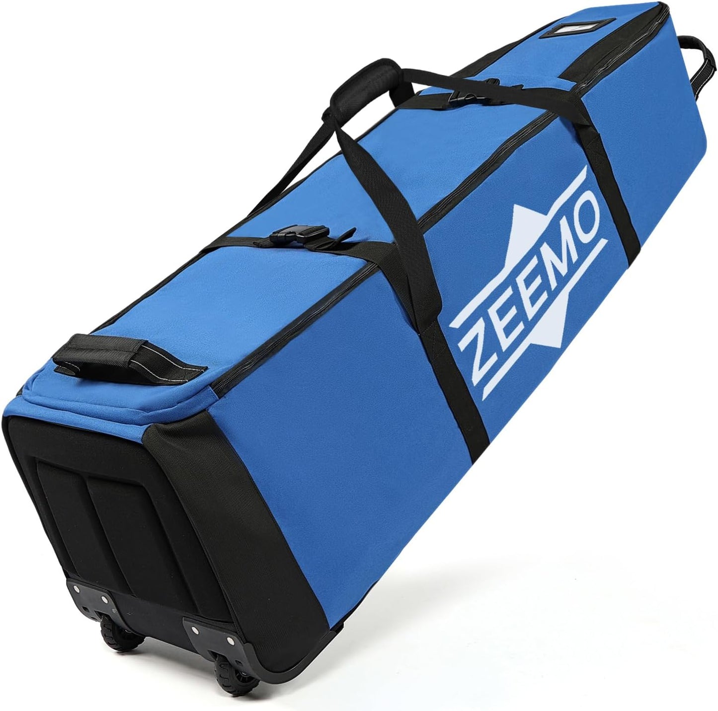 Zeemo Golf Travel Bag, Full-Open Protective & Wheeled Airline-Approved Case For Clubs, Cart&standbag, Soft-Sided Waterproof Cover Made Of Heavy Duty Oxford - Blue