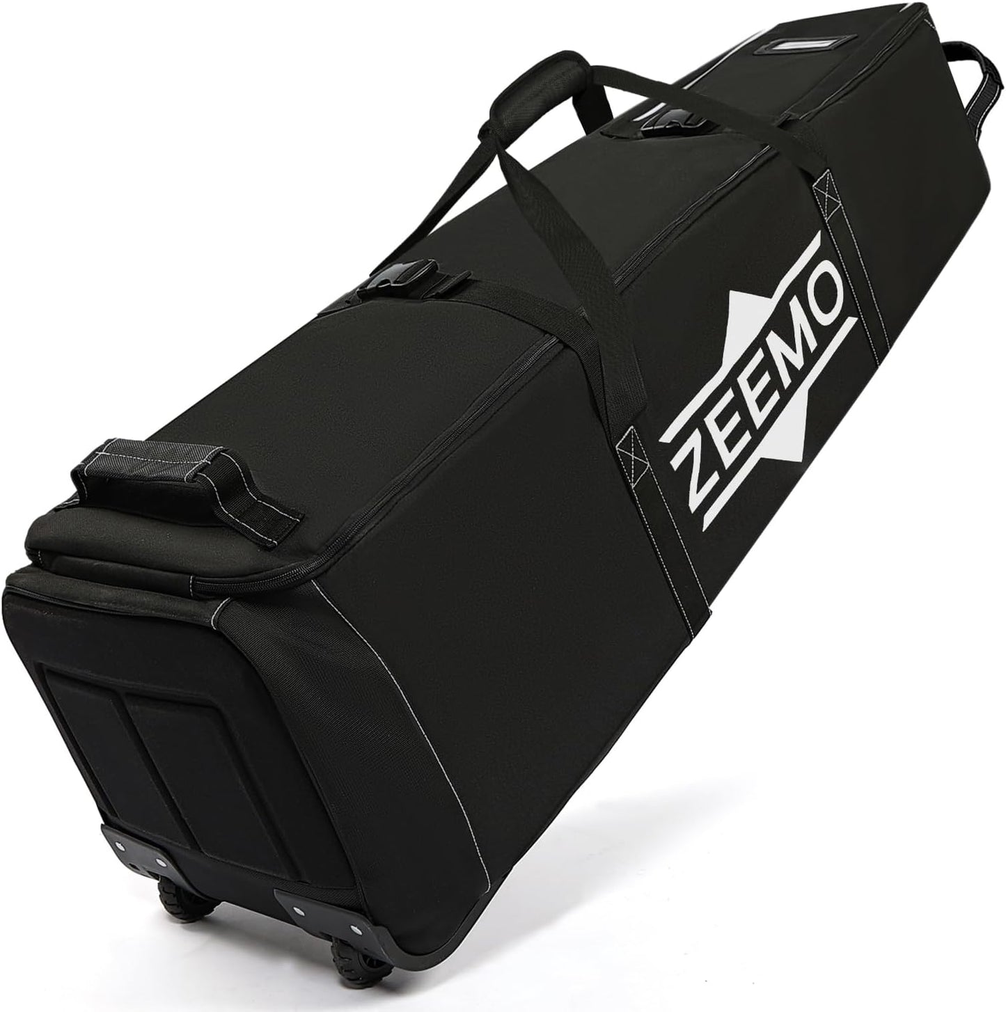 Zeemo Golf Travel Bag, Full-Open Protective & Wheeled Airline-Approved Case For Clubs, Cart&standbag, Soft-Sided Waterproof Cover Made Of Heavy Duty Oxford - Black And White