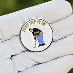 Zeety Funny Golf Ball Marker With Magnetic Hat Clip – Golf Accessories For Men And Women, Great Golf Gift For Players With Attitude - Just Tap It In