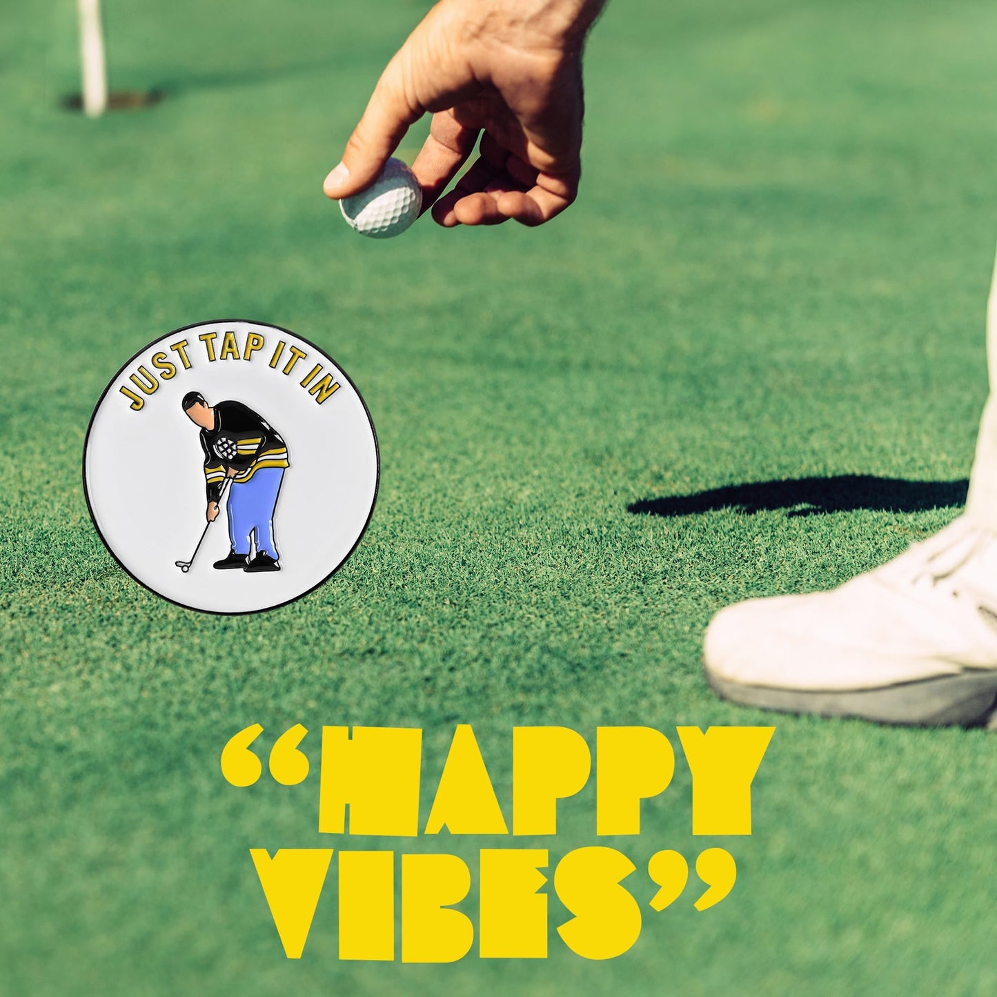 Zeety Funny Golf Ball Marker With Magnetic Hat Clip – Golf Accessories For Men And Women, Great Golf Gift For Players With Attitude - Just Tap It In