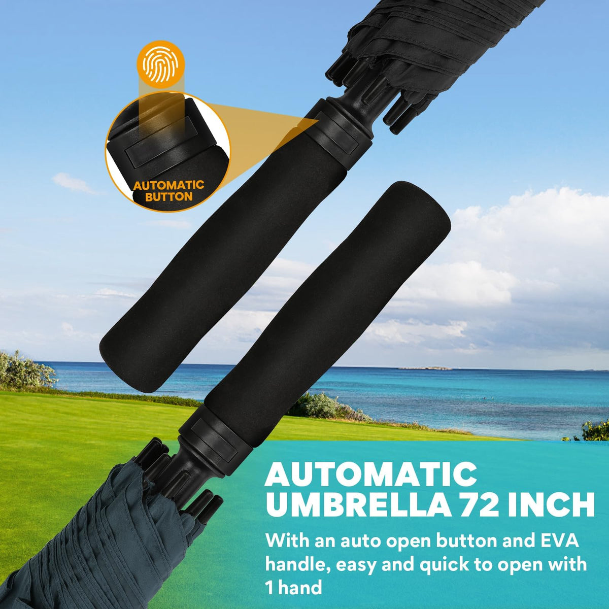 Zomake Golf Umbrella, Large Windproof Heavy Duty Umbrellas - A-Royal Blue
