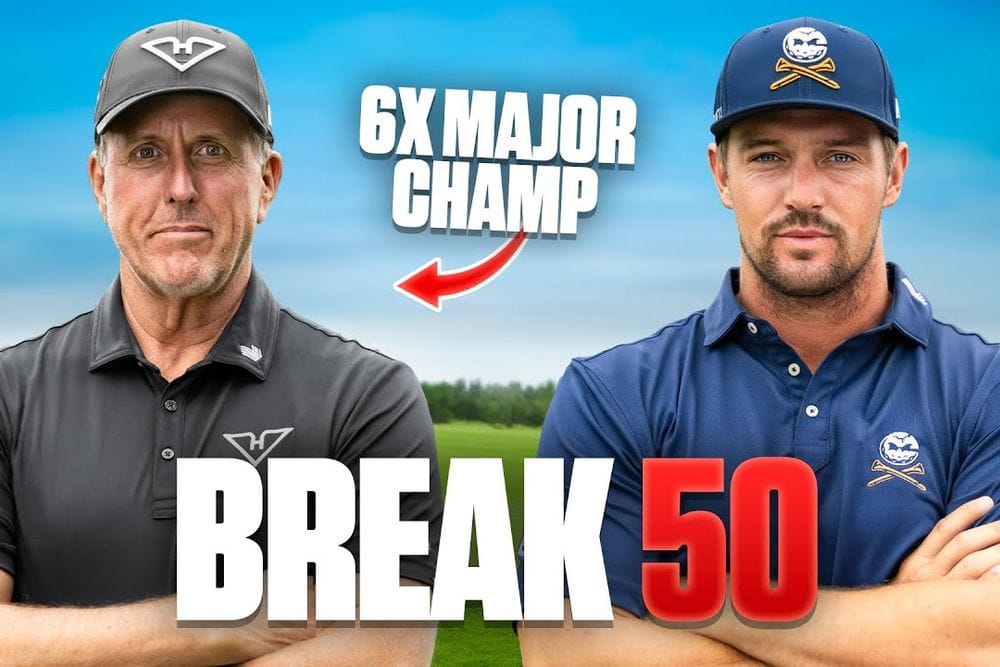 Bryson DeChambeau and Phil Mickelson Tackle Break 50 Challenge from Front Tees post image