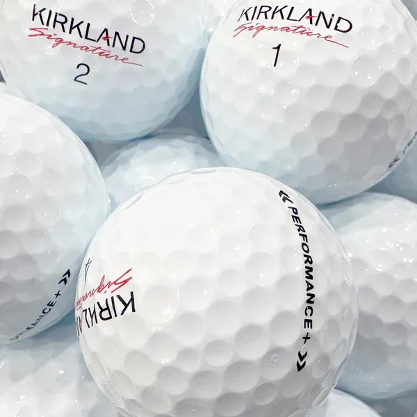 Picture of several Kirkland Signature golf balls